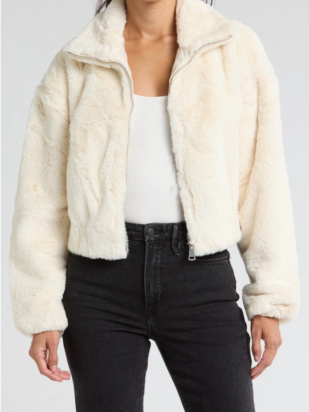 Steve Madden Faux Fur Bomber Jacket. NWT. L.